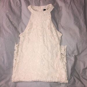 Halter Creme Lace Flower Dress